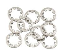 Musiclily Pro M8 Arandela Dentada de Acero Inoxidable para Potenciometros Metrico de Guitarra Bajo,Original (10 Piezas)