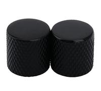 Musiclily Pro Métrico Acero Flat Top Botones de Potenciometro Barrel Knobs Perillas para Guitarra Eléctrica Import Fender Telecaster o Precision Bass, Negro(2 Piezas)