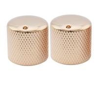 Musiclily Pro Métrico Acero Push-on Botón de Potenciómetro Dome Knobs Perillas con Punto Indicador para Guitarra Eléctrica o Bajo de Import, Dorado(2 Piezas)