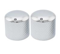 Musiclily Pro Métrico Acero Push-on Botón de Potenciómetro Dome Knobs Perillas con Punto Indicador para Guitarra Eléctrica o Bajo de Import, Cromado(2 Piezas)