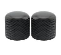 Musiclily Pro Métrico Acero Push-on Botón de Potenciómetro Dome Knobs Perillas para Guitarra Eléctrica o Bajo de Import, Negro(2 Piezas)
