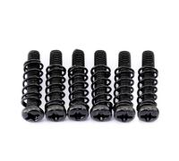 Musiclily Pro Métrico M3x16mm Tornillos y Muelles Entonación de Selleta de Acero para Puente Trémolo de Guitarra Eléctrica tipo Strat Importación, Negro (Juego de 6)