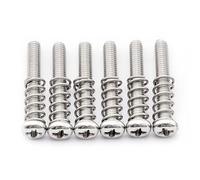 Musiclily Pro Métrico M3x20mm Tornillos y Muelles Entonación Selleta de Acero Inoxidable para Puente de Guitarra Eléctrica tipo Tele Importación, Color Original (Juego de 6)
