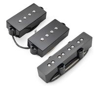 Musiclily Pro PJB-6070S Alnico 5 Pastillas PJ Bass Mástil Puente Set 10.5K/7.9K para Bajo Eléctrico Precision/Jazz Bass, Negro