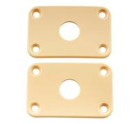 Musiclily Pro Plástico Curvada Jack Plate Placa Rectangular para Guitarra Electrica, Crema (Juego de 2)