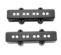 Musiclily Pro Plástico F63/R65mm Jazz Bass Cubiertas Pastillas Set para Fender J Bass, Negro(Set de 2)