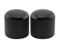 Musiclily Pro Pulgada Fina 24 Estrías Acero Botón de Potenciómetro Dome Knobs Push-on Perillas 19mm para USA Guitarra Eléctrica o Bajo, Negro(2 Piezas)