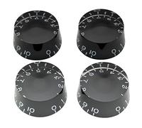 Musiclily Pro Pulgadas Guitarra Botones de Potenciómetro Cilíndrica Perillas Speed Knobs para Guitarra Eléctrica USA Les Paul, Negro (Juego de 4)