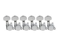 Musiclily Pro R15J-12 6 enLínea 15:1 Clavijas de Bloqueo Clavijeros Cromado | Botón Hexagonal, para Guitarra Eléctrica Fender Strat Tele