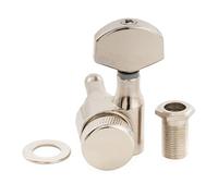 Musiclily Pro R15J 15:1 Ratio Individuales 1-Pin Clavija de Afinación Bloqueo Lado Agudo Clavijero Bloqueantes con Botón Hexagonal para Guitarra Eléctrica Squier Strat Tele, Nickel
