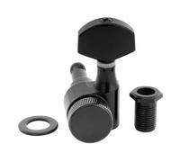 Musiclily Pro R15J 15:1 Ratio Individuales 1-Pin Clavija de Afinación Bloqueo Lado Agudo Clavijero Bloqueantes con Botón Hexagonal para Guitarra Eléctrica Squier Strat Tele, Negro