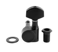 Musiclily Pro R15J 15:1 Ratio Individuales 1-Pin Clavija de Afinación Lado Agudo Clavijero con Botón Hexagonal para Guitarra Eléctrica Squier Strat Tele, Negro