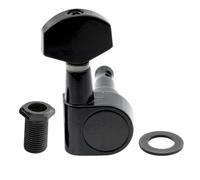 Musiclily Pro R15J 15:1 Ratio Individuales 2-Pin Clavija de Afinación Lado Graves Clavijero con Botón Hexagonal para Guitarra Eléctrica SQ Strat Tele, Negro