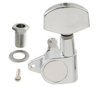 Musiclily Pro R15J 15:1 Ratio Individuales Clavija de Afinación Lado Agudo Clavijero con Botón Hexagonal Grande Tornillo ángulo Recto para Guitarra Eléctrica Acústica, Cromado