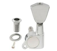 Musiclily Pro R15J 15:1 Ratio Individuales Clavija de Afinación Lado Agudo Clavijero con Botón Keystone para Guitarra Eléctrica Acústica, Cromado