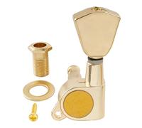 Musiclily Pro R15J 15:1 Ratio Individuales Clavija de Afinación Lado Agudo Clavijero con Botón Keystone para Guitarra Eléctrica Acústica, Dorado