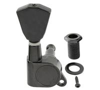 Musiclily Pro R15J 15:1 Ratio Individuales Clavija de Afinación Lado Graves Clavijero con Botón Keystone para Guitarra Eléctrica Acústica, Negro