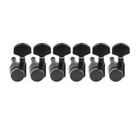Musiclily Pro R15J Zurdos 6 en línea 1-Pin Clavijas de Afinación Bloqueo 15:1 Ratio Clavijeros Bloqueantes con Botón Hexagonal para Guitarra Eléctrica Squier Strat Tele, Negro