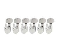 Musiclily Pro R15J Zurdos 6 en línea 1-Pin Clavijas de Afinación Bloqueo 15:1 Ratio Clavijeros Bloqueantes con Botón Hexagonal para Guitarra Eléctrica Squier Strat Tele, Cromado