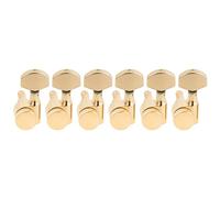 Musiclily Pro R15J Zurdos 6 en línea 1-Pin Clavijas de Afinación Bloqueo 15:1 Ratio Clavijeros Bloqueantes con Botón Hexagonal para Guitarra Eléctrica Squier Strat Tele, Dorado