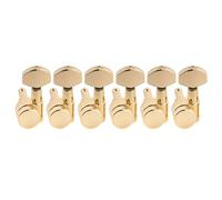 Musiclily Pro R15J Zurdos 6 en línea 2-Pin Clavijas de Afinación Bloqueo 15:1 Ratio Clavijeros Bloqueantes con Botón Hexagonal para Guitarra Eléctrica Squier Strat Tele, Dorado