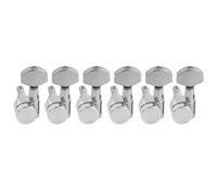 Musiclily Pro R15J Zurdos 6 en línea 2-Pin Clavijas de Afinación Bloqueo 15:1 Ratio Clavijeros Bloqueantes con Botón Hexagonal para Guitarra Eléctrica Squier Strat Tele, Cromado