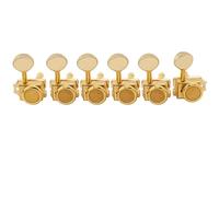 Musiclily Pro R15T-04 6 en Línea 14:1 Vintage Clavijas Bloqueo Dorado | Semi-sellado Clavijeros Bloqueantes, Oval Button, para Guitarra Eléctrica Fender Squier Strat Tele