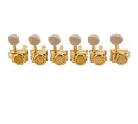 Musiclily Pro R15T-05 6 en Línea 14:1 Vintage Clavijas Bloqueo Dorado | Semi-sellado Clavijeros Bloqueantes, Oval Button, para Guitarra Eléctrica Fender Strat Tele