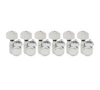 Musiclily Pro R18K-07 6 en Línea 18:1 2-Pin Clavijas Bloqueo Cromado | Clavijeros Bloqueantes, con Botón Hexagonal, para Guitarra Eléctrica Fender Strat Tele