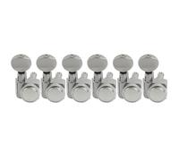 Musiclily Pro R18K-13 6 en línea 18:1 Ratio 2-Pin Clavijas Bloqueo Cromado | Clavijeros Bloqueantes, con Botón Oval Vintage, para Guitarra Eléctrica Fender Strat Tele