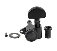 Musiclily Pro R18K 18:1 Ratio Individuales Clavija de Afinación Bloqueo Lado Agudo Clavijero Bloqueantes con Botón Media Luna para Guitarra Eléctrica Acústica, Negro