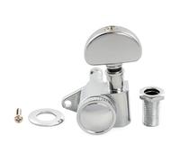 Musiclily Pro R18K 18:1 Ratio Individuales Clavija de Afinación Bloqueo Lado Agudo Clavijero Bloqueantes con Botón Media Luna para Guitarra Eléctrica Acústica, Cromado