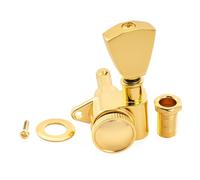 Musiclily Pro R18K 18:1 Ratio Individuales Clavija de Afinación Bloqueo Lado Agudo Clavijero Bloqueantes con Botón Keystone para Guitarra Eléctrica Acústica, Dorado