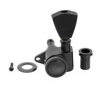 Musiclily Pro R18K 18:1 Ratio Individuales Clavija de Afinación Bloqueo Lado Agudo Clavijero Bloqueantes con Botón Keystone para Guitarra Eléctrica Acústica, Negro