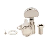 Musiclily Pro R18K 18:1 Ratio Individuales Clavija de Afinación Bloqueo Lado Agudo Clavijero Bloqueantes con Botón Media Luna para Guitarra Eléctrica Acústica, Nickel