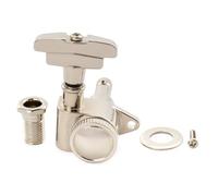 Musiclily Pro R18K 18:1 Ratio Individuales Clavija de Afinación Bloqueo Lado Graves Clavijero Bloqueantes con Botón GR para Guitarra Eléctrica Acústica, Nickel