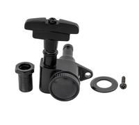 Musiclily Pro R18K 18:1 Ratio Individuales Clavija de Afinación Bloqueo Lado Graves Clavijero Bloqueantes con Botón GR para Guitarra Eléctrica Acústica, Negro