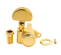 Musiclily Pro R18K 18:1 Ratio Individuales Clavija de Afinación Bloqueo Lado Graves Clavijero Bloqueantes con Botón Media Luna Tornillo 90° para Guitarra Eléctrica Acústica, Dorado