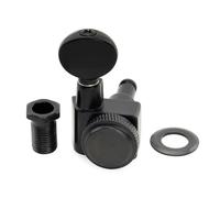 Musiclily Pro R18K 18:1 Ratio Individuales Clavija de Afinación Bloqueo Lado Graves Clavijero Bloqueantes con Botón Oval Vintage para Guitarra Eléctrica Fender Strat Tele, Negro