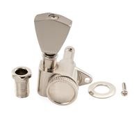 Musiclily Pro R18K 18:1 Ratio Individuales Clavija de Afinación Bloqueo Lado Graves Clavijero Bloqueantes con Botón Keystone para Guitarra Eléctrica Acústica, Nickel