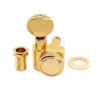 Musiclily Pro R18K 18:1 Ratio Individuales Clavija de Afinación Bloqueo Lado Graves Clavijero Bloqueantes con Botón Oval Vintage para Guitarra Eléctrica Fender Strat Tele, Dorado