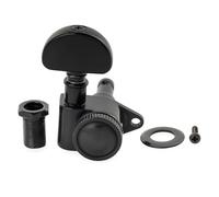 Musiclily Pro R18K 18:1 Ratio Individuales Clavija de Afinación Bloqueo Lado Graves Clavijero Bloqueantes con Botón Media Luna para Guitarra Eléctrica Acústica, Negro