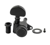 Musiclily Pro R18K 18:1 Ratio Individuales Clavija de Afinación Bloqueo Lado Graves Clavijero Bloqueantes con Botón Media Luna Tornillo 90° para Guitarra Eléctrica Acústica, Negro