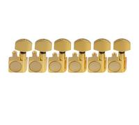Musiclily Pro R18K-19 Zurdos 6-en-Línea 18:1 2-Pin Clavijas Dorado | Escalonadas,Clavijeros Sellado,Botón Hexagonal, para Guitarra Eléctrica tipo Fender Strat Tele