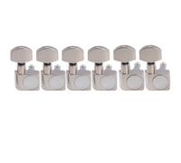 Musiclily Pro R18K-20 6-en-Línea 18:1 2-Pin Clavijas Escalonadas Nickel | Clavijeros Sellado,Botón Hexagonal, para Guitarra Eléctrica tipo Fender Strat Tele
