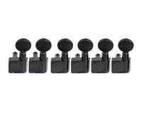 Musiclily Pro R18K-21 Zurdos 6-en-Línea 18:1 2-Pin Clavijas Afinación Negro | Escalonadas,Clavijeros Sellado,Botón Ovalado Vintage, para Guitarra Eléctrica tipo Fender Strat Tele