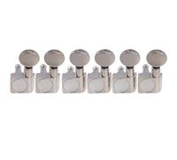 Musiclily Pro R18K-21 Zurdos 6-en-Línea 18:1 2-Pin Clavijas Nickel | Escalonadas,Clavijeros Sellado,Botón Ovalado Vintage, para Guitarra Eléctrica tipo Fender Strat Tele