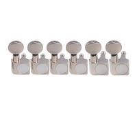 Musiclily Pro R18K-22 6-en-Línea 18:1 2-Pin Clavijas Escalonadas Nickel | Clavijeros Sellado,Botón Ovalado Vintage, para Guitarra Eléctrica tipo Fender Strat Tele