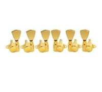 Musiclily Pro R18K 3L3R Clavijas de Afinación 18:1 Ratio Sellado Clavijeros con Botón Keystone para Guitarra Eléctrica Acústica, Dorado