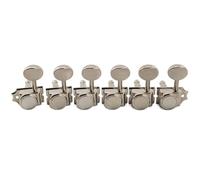 Musiclily Pro R18T Gaucher Semi-scellée 6 en Ligne Mécaniques à Blocage 18:1 Ratio Vintage Hybride Locking Tuners avec Bouton Ovale Vintage pour Guitare électrique Fender Squier Strat Tele, Nickel